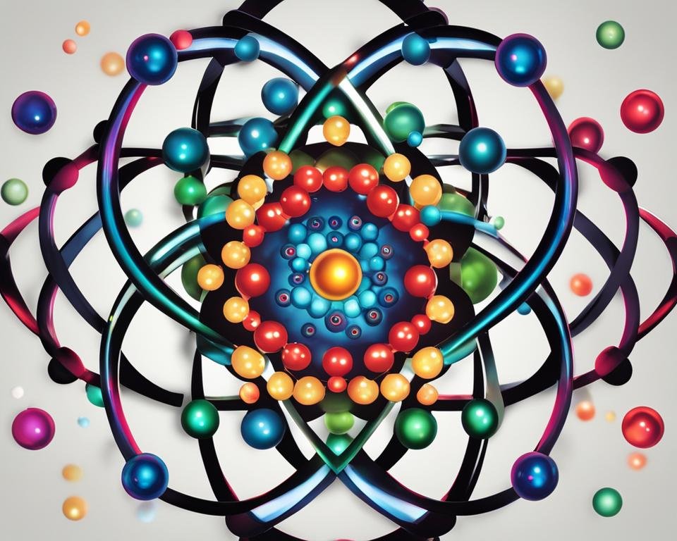 Glowing atoms illustration