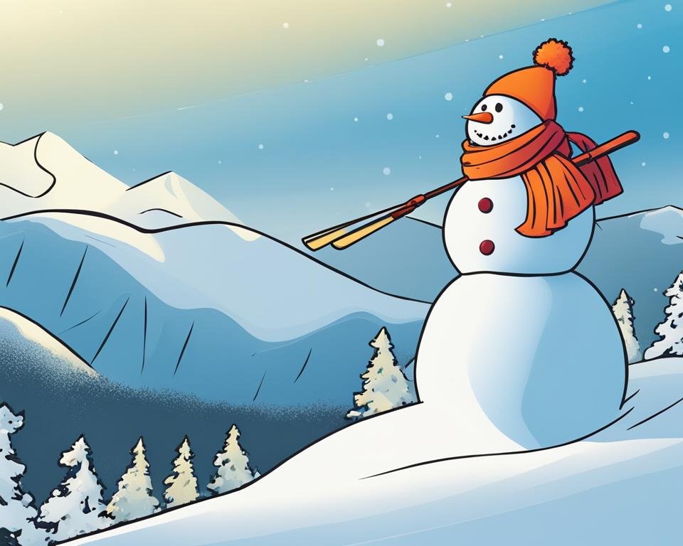 snowman with skis