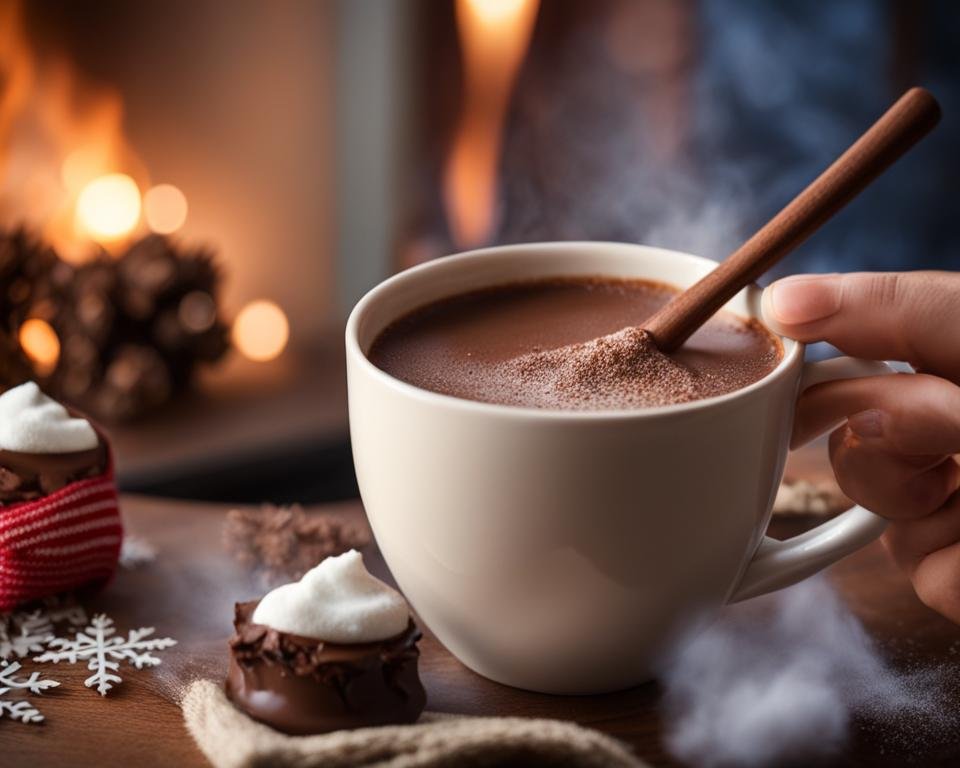 stirring hot chocolate
